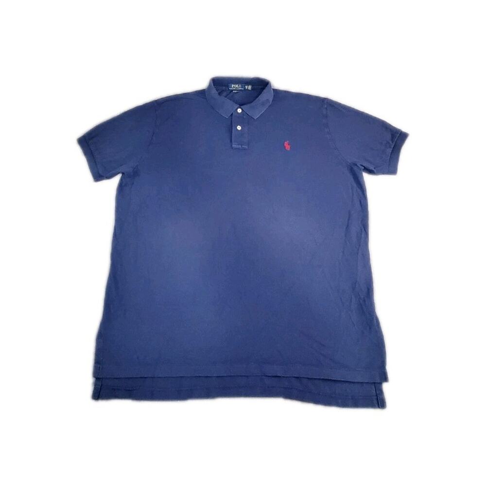 Polo Ralph Lauren Shirt Mens Sz XL Navy Blue Classic Fit Red Pony Logo C27